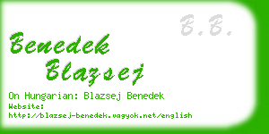 benedek blazsej business card